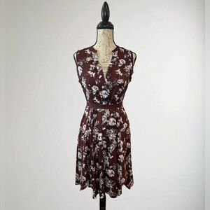 Simply Vera Vera Wang Burgundy Floral Midi Dress